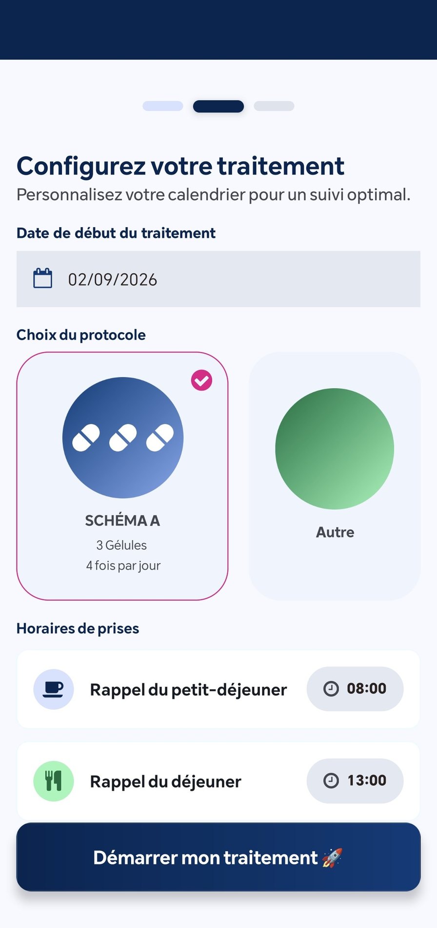 Configuration du protocole et des rappels